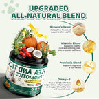 Flea and Tick Prevention for Cats Chews, 500 Crunchy & Creamy Flea Chews, Cat Flea Chewables with Probiotics - Skin & Coat Support - Fleas & Tick Supplement for Cats Kittens - Natural Chicken Flavor