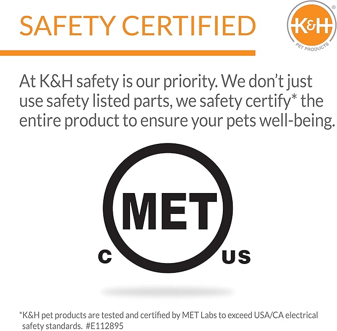 K&H Pet Products Thermo-Kitty Fashion Splash Indoor Heated Cat Bed, Heated Bed for Dogs or Cats with Removable Waterproof Heater Blue Large 16 X 22