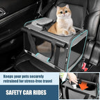 Cat Carrier Alaska Airline TSA Approved 17x11x9.5 Soft-Sided Small Pet Air Travel Carry Bag, Southwest Airplane Kitten 12lbs Crate in Cabin Under-Seat Traveling Cage Tiny Dog Under 8 Pound