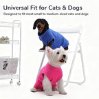 PUMYPOREITY Cat Sweater, Warm Kitten Clothes, Fleece Winter Coat for Hairless Cats, Soft Dog Fleece Vest, Cold Weather Pet Sweater for Dogs and Cats, Rosepink, M