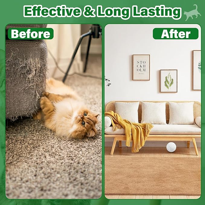 Cat Repellent Outdoor Indoor, 24 Pcs Peppermint Oil Natural Cat Deterrent Balls Preventing Cats Away from Indoor Furniture Scratch, Keep Cats Out of Yard Lawn Garden