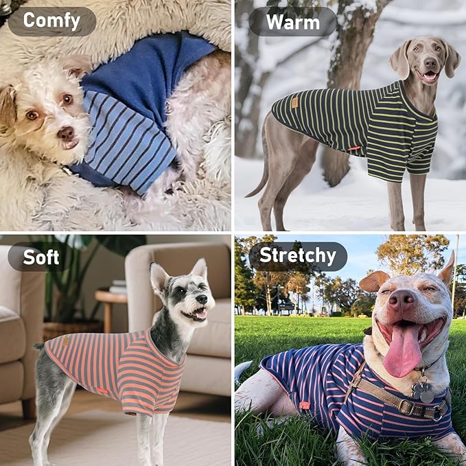 KYEESE 3Pack Dog Sweater Lightweight Pet Coat Pullover Pets Clothes Stretchy Pet Fleece Sweater Comfy Dog Sweaters for Large Dogs Soft Pets Sweaters Dogs Sweatshirt with Sleeves for Cold Weather