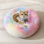 JOLLYVOGUE Dog & Cat Bed, Calming Anti-Anxiety Pet Bed for Small Dogs, Fluffy Donut Cushion for Small and Medium Pets (23")