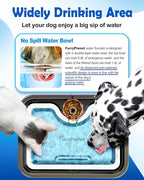 Large Dog Water Fountain SS304,12L Ultra-Purification Pet Drinking Dispenser with Visual Window,Widely Drinking Area,Deep Purification Filter,Triple Waterfall Structure,Low Water Indicator