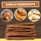 USA Sweet Potato Dog Treats - Grain Free, Peanut Butter Crunchy Sticks are Great Tasting, Promote Positive Dog Gut Health with Natural Anti-Diarrhea Properties, no Preservatives Added