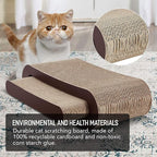 FluffyDream 2in1 Cat Scratcher Cardboard Lounge Bed, Cat Scratching Board, Durable Board Pads Prevents Furniture Damage