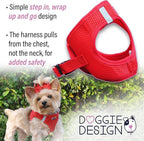 DOGGIE DESIGN American River Ultra Choke-Free Mesh Dog Harness Red (X-Small)