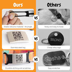 Smart Slide-On QR Code Pet Tag – Silent Dog & Cat ID Tag with Laser Engraving – Stainless Steel & Silicone – No App Needed – Custom Pet Profile – Fits Most Collars (Light Pink, Extra Large)