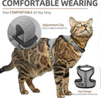 PUPTECK Cat Harness and Leash Set Escape Proof, Reflective Adjustable Soft Mesh Kitten Vest Harness for Walking Travel, Grey, S