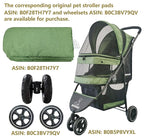 ROODO 3 Wheel Pet Stroller Best Lightweight Foldable Compact Portable Jogger All Terrain Travel Pet Gear Puppy Kitty Stroller for up to 30lbs Medium Small Dogs and Cats(Green)