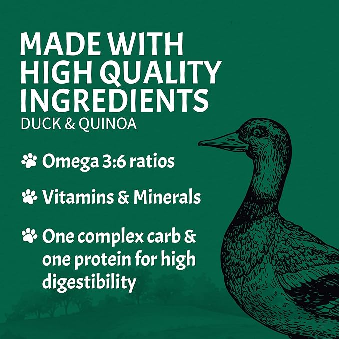 Canine Caviar - Open Sky: Duck & Teff Alkaline Dry Dog Food, Limited Ingredients, Gluten-Free, Based on Science & Research, Veterinary Alternative Diet (11 Pound Bag)