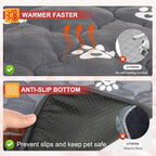 BEAUTYZOO Self Warming Cat Bed Pad, Self Heating Dog Bed Mat, Heated Cat Bed for Indoor Outdoor Cats, Thermal Warmer Pet Pad for Kitten Puppy Washable Non-Slip Chew Proof, 2 Pack 16 x 20 Inches Gray