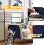 Cat Scratch Mat,118.5"x17.4" Trimmable Self-Adhesive Cat Scratch Furniture Protector, Sticky Cat Scratcher Wall Mat, Covering Cats Tower, Couch Protector from Cats Claws (Dark Blue)
