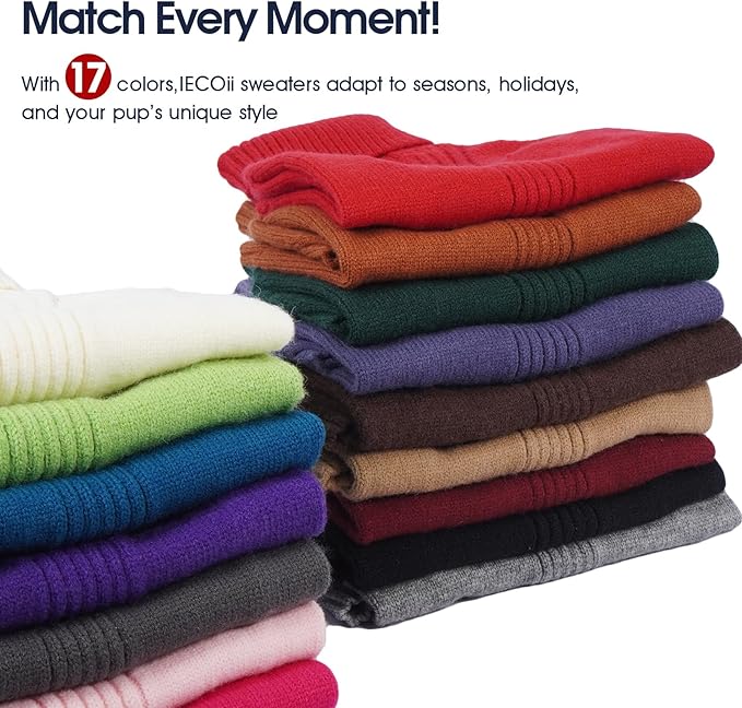 IECOii Great Dane Sweater,5XL Extra Large Sweater for Giant Breed Dogs in Winter,Turtleneck Cold Weather Knit Clothes,Machine Washable,Elastic Pullover for Saint Bernard,Mastiff (Purple,XXXXXL)