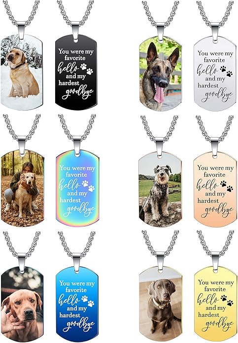 Funnylife Custom Pet Memorial Necklace - Dog Loss Gift - Sympathy for Pet Loss