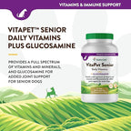 NaturVet –VitaPet Senior Daily Vitamins for Senior Dogs – Plus Glucosamine – Full Spectrum of Vitamins & Minerals – Enhanced with Glucosamine for Added Joint Support – 60 Time Release Tablets