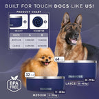 32 Oz Dog Bowl with Slow Feeder Insert Stainless Steel Pet Water Bowl for Medium & Large Breed Non Slip Rubber Base & Plastic Puzzle Feeder - Navy Blue