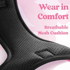 rabbitgoo Dog Harness Small Sized, No Pull Pet Harness with 3 Buckles, Adjustable Soft Padded Vest with Control Handle, Walking Reflective Pet Vest for Small Dogs, Rose Pink, S