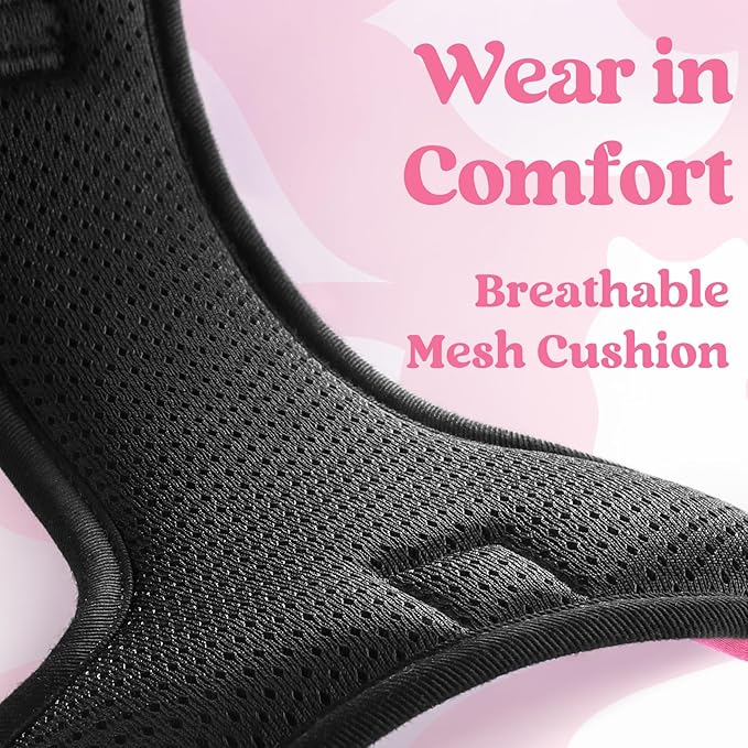 rabbitgoo Dog Harness for Large, No Pull Pet Harness with 3 Buckles, Adjustable Soft Padded Vest with Control Handle, Walking Reflective Pet Vest for Extra Large Dogs, Rose Pink, XL