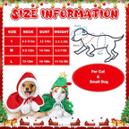 2 Pcs Pet Christmas Costume, Dogs Cats Cape with Hat Santa Claus Cloak and Xmas Tree Cloak with Star and Pompoms, for Dogs Cats Pet Puppy Santa Gifts Christmas Outfit(Large)