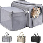 MIDOG Cat Carrier Soft for Small to Medium-Sized Cats,Up to 15 Lbs, TSA Airline Approved Soft Sided Pet Carrier,Collapsible Travel Cat Carry Bag(Grey)