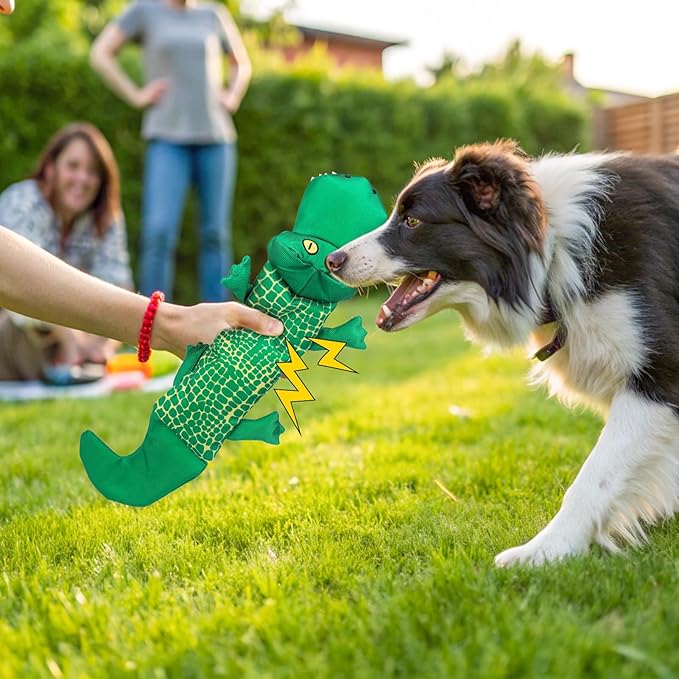 SCENEREAL Dog Water Toy for Medium Small Dogs- 2 Pack Floating Dog Toys Squeaky Toys for Pool Fetch, Crocodile & Snake Shape Durable Pet Chew Toy Summer Outdoor Interactive Play