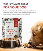 First Light Farms Freeze-Dried Venison Liver Dog Treats | 3oz Bag | 100% Single Ingredient | Free-Range, Pasture-Raised | Nutrient-Dense, High Protein