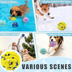 Dog Balls Tennis Ball Toys Dog Toy for Aggressive Chewers Indestructible Teething Chew Toys Water Toy Fetch Ball for Dogs (4 Pack)