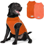 cyeollo 2XL Dog Sweater for Large Dogs Male Female, Reflective Dog Sweatshirt Pullover Jacket Fall Winter Dogs Sweaters Warm Pet Clothes, Orange & Red XXL