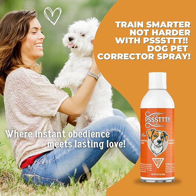PSSSTTT! Max Size! Spray for Dogs 12 FL OZ (340g) - Effective Behavior Training for Dogs, Dog Corrector Fight Deterrent - Safe & Humane, Air Spray for Dogs, Air Horn for Dogs Training