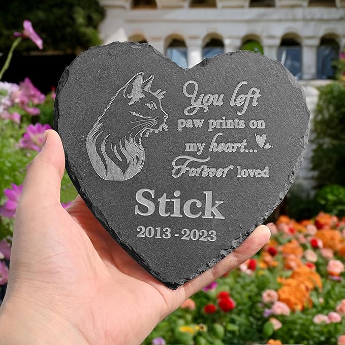 Cat Statue, Cat Memorial Stone, Cat Memorial Plaque, Personalized Cat Memorial, Loving Memory for Cat