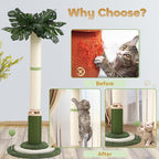 EMUST Cat Scratching Post - 41.3" Tall Cat Scratcher with Interactive Ball Track for Indoor Cats, Cat Post with Self Groomer for Kittens and Adult Cats Protect Your Furniture