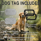 Stainless Steel Military Dog Tags, Complete Steel Ball Chain and Black Tag Silencers - Suitable for Large and Small Dogs Dog Tag Halloween Costume Prop