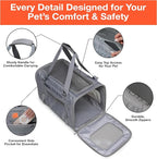 Portable Soft-Sided Pet Carrier for Cats and Small Dogs – Animal Travel Bag with Locking Zippers, Breathable Mesh and Collapsible Design – Lightweight and Secure Cat Dog Travel Crate