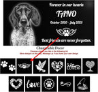Personalized Pet Memorial Stones, Memorial Plaque for Pets, Dog, Cat, Black Granite Memorial Garden Stone Engraved with Photo, Dog Memorial Grave Markers Pet Memorial