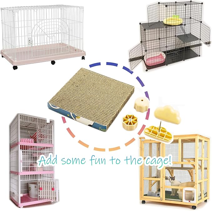 Cat Scratching Post for Cage 40X20CM, Cage Wall Mounted Cat Scratcher, Cardboard Scratcher, SCR-40X20CM-3.3CM