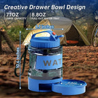 Portable Dog Water Bottle, 77oz Large Travel Water Bowl Dispenser for Dogs Camping Beach Walking Essentials, Blue