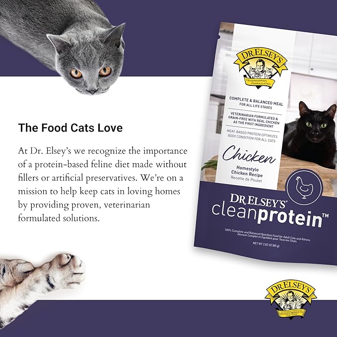 Dr. Elsey's Clean Protein Chicken Home Style Recipe All-Meat Pouch (Pack of 12)