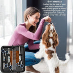 Professional Pet Grooming Kit 5-in-1 - Stainless Steel Trimming Scissors Set with Straight Hair Comb for Small and Large Pets