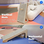 PETKARAY Cat Scratcher, Sisal Scratching Ramp, L Shape Scratch Pad for Indoor Cats, 27" Wall Furniture Protector with Mouse Toy