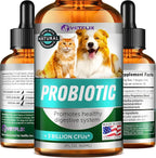 Premium Probiotics for Dogs & Cats - Digestive Enzymes & Prebiotics Supplement - Supports Digestive Health & Gut Balance - 2 Fl Oz