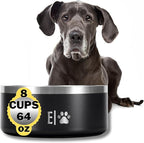 EVELANDO® Premium Dog Food Bowl 64 oz Stainless Steel 8 Cups Medium Large Dog Bowls Non Slip & BPA-Free L X XL Pet Water Bowl Platos para Perros Indoor Outdoor Pet Dish Feeder Water and Food Dish