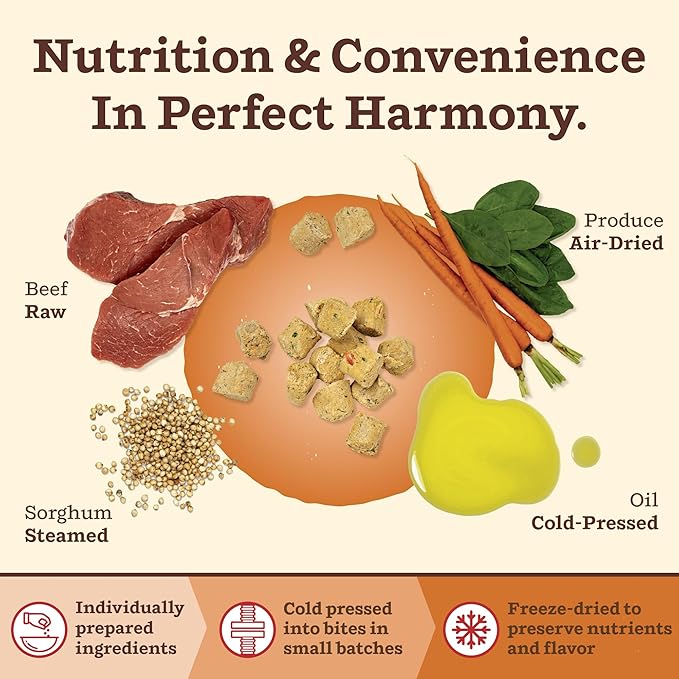 Primal Kibble in The Raw, Freeze Dried Dog Food, Beef, Scoop & Serve, Made with Raw Protein, Whole Ingredient Nutrition, Crafted in The USA, Dry Dog Food 9 lb Bag