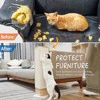 PETKARAY Couch Corner Cat Scratcher, 28" Corner Scratching Post Wall Scratcher, Sisal Furniture Protector for Sofa with Reversible Base, Large