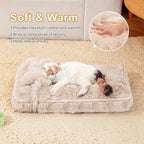 Jiupety Cat Beds for Indoor Cats Calming Pet Beds, Mattress with Pillow for Crate, Anti-Slip Comfy Pet Sleeping Mat. for Cat and Puppies Up to 10 Lbs, S(12"*18"*1.5"), Coffee.