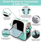 Pet Backpack Carrier for Small Dogs, Cats, Kittens, Rabbits – Airline Approved Travel Bag with Breathable Mesh and Padded Straps – Soft-Sided Cat Carrier Backpack for Hiking, Camping, Trips