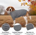 IECOii Extra Large Dog Sweater 4XL,Thermal Warm Dog Sweaters for Giant Breed Dogs,Turtleneck Knitted Knitwear for Pet Winter,Stretchy&Easy On Doggy Sweatshirt for Doberman,Great Dane(Light Grey,XXXXL)