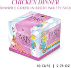 Pamper Like Paris Natural Wet Dog Food, Chicken Recipes Cooked in Broth Variety Pack (2.75oz Cup, Pack of 10)