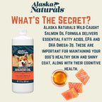 Alaska Naturals Wild Alaskan Salmon Fish Oil Supplement for Dogs Skin and Coat with EPA DHA Omega 3 Fatty Acids Liquid Food Topper 32 oz.