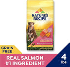 Nature′s Recipe Grain Free Salmon, Sweet Potato & Pumpkin Recipe Dry Dog Food, 4 lb. Bag (Pack of 2)